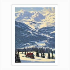 Sun Peaks, Canada Ski Resort Vintage Landscape 1 Skiing Poster Art Print