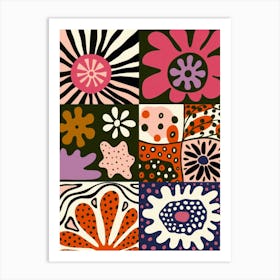 Maximalist Flower Pattern Art Print