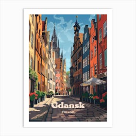 Gdansk Poland Street Travel Art Illustration Art Print