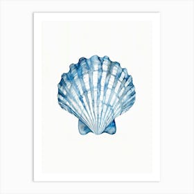 Blue Seashell Beach House Art Art Print