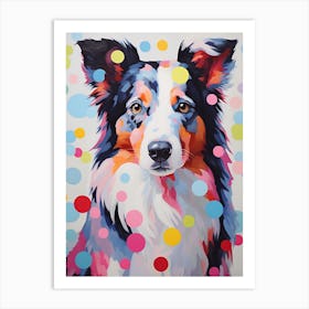 Collie Polka Dots Art Print