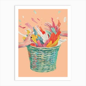 Basket Of Clothes Art Print