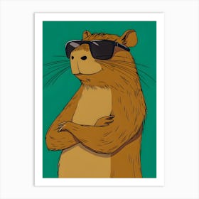 Relaxed Critter Cartoon - Modern Pop Art Poster Art Print