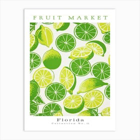 Lime Fruit Poster Gift Florida Market Art Print