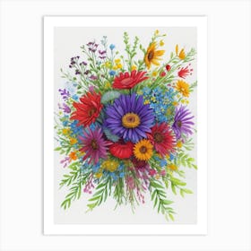 Bouquet Of Flowers Art Print