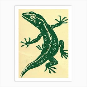 Tokay Gecko Lizard Block Colour 4 Art Print