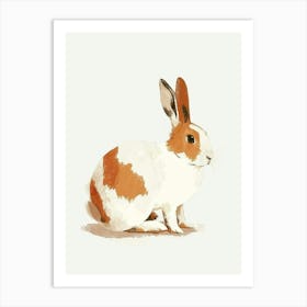 Blanc De Hotot Rabbit Nursery Illustration 3 Art Print