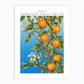 Mercado De La Fruta Orange Illustration 1 Poster Art Print