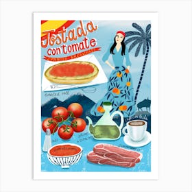 Tostada Con Tomate Recipe Art Print