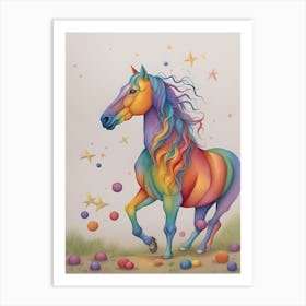 Rainbow Horse 26 Art Print