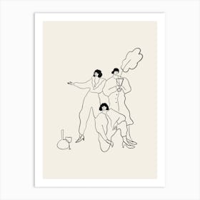 Friendship One Line Women Art Print