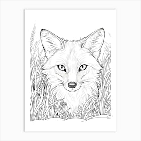 Fox In The Grass 1 Art Print