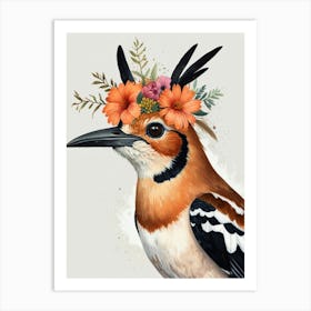 Bird With Flower Crown 2 Art Print