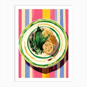 A Plate Of Caponatta, Top View Food Illustration 1 Art Print