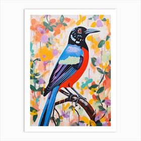 Colourful Bird Painting Magpie 3 Art Print
