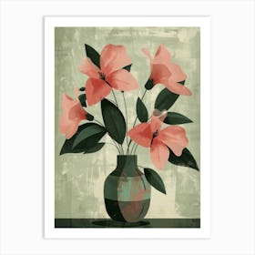 Pink Flowers In A Vase 9 Art Print