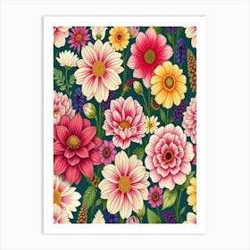 Seamless Floral Pattern Art Print