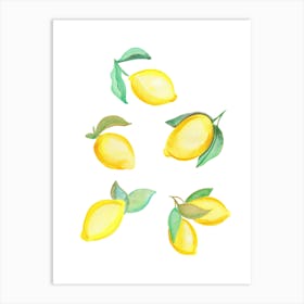Watercolor Lemons Art Print