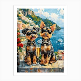 Terriers Drink Italian Coast Art Print