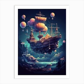 Ship In The Sky 1 Art Print