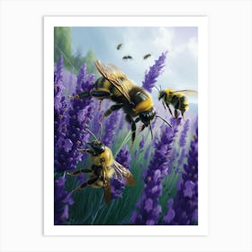 Carpenter Bee Realism Illustration 20 Art Print