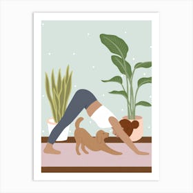 Dog Yoga Art Print
