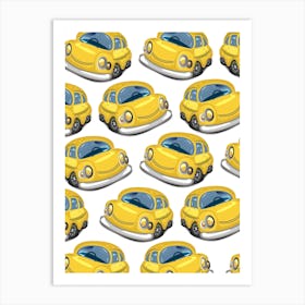 Yellow Taxis Pattern Art Print