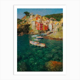 Cinque Terre Seaside In Italy Art Print