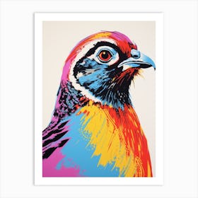 Andy Warhol Style Bird Partridge 4 Art Print