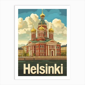 Aihrgdesign A Retro Travel Poster For Helsinki 1 Art Print