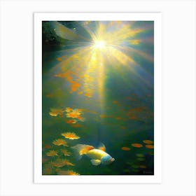 Chagoi Koi Fish Monet Style Classic Painting Art Print