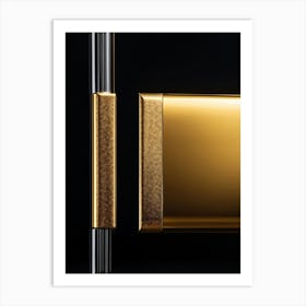 Bright Gold Metallic Border Encompassing A Frame Smooth Texture Contrasts Against Dark Background (2) Art Print