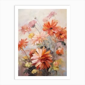 Fall Flower Painting Chrysanthemum 1 Art Print