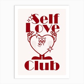 Retro Wall Art Vintage Decor Retro Cartoon Printable Art Retro Vintage Wall Art Self Love Club Trendy Retro Poster Art Print