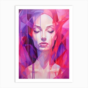 Abstract Geometric Lady Portrait 15 Art Print