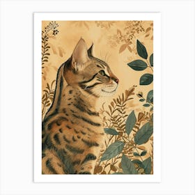 Bengal Cat Japanese Illustration 1 Art Print