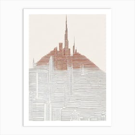 Burj Khalifa Dubai Boho Landmark Illustration Art Print