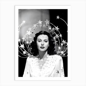 Hedy Lamarr Black And White Vintage Fashion Ziegfeld Girl Old Hollywood Art Print
