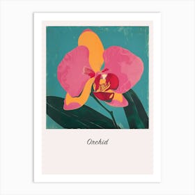Orchid 2 Square Flower Illustration Poster Art Print