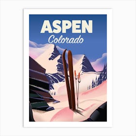 Aspen Colorado Ski art Art Print