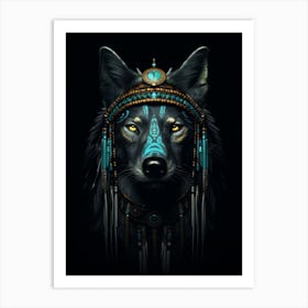 Abyssinian Wolf Native American 2 Art Print