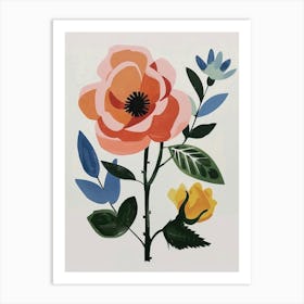 Painted Florals Rose 9 Art Print