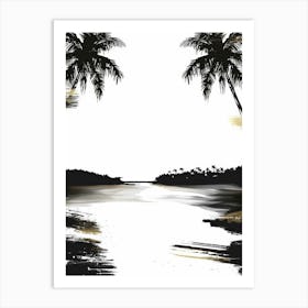 Black And White Of Palm Trees Art Print