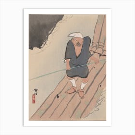 Boatman, One Of Four (1920s), Kamisaka Sekka Art Print