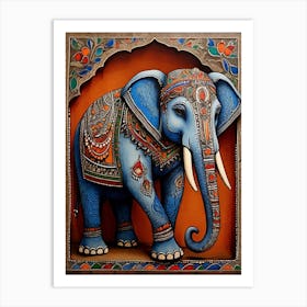 Default Traditional Madhubani Style Painting Of An Elephant On 0 Art Print