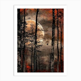 Full Moon In The Forest 13 Art Print