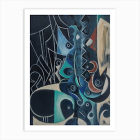 Wall Art, Joy Of Blue Abstract Art Print