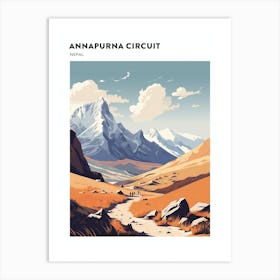 Annapurna Circuit Nepal 2 Hiking Trail Landscape Poster Art Print