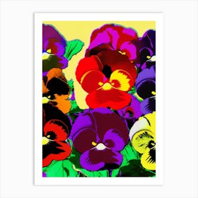 Pansies Pop Art Andy Warhol Style 4 Art Print