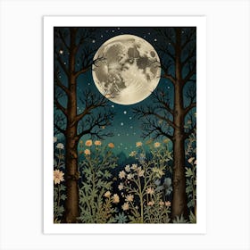 Moonlight In The Forest Style William Morris 13 Art Print